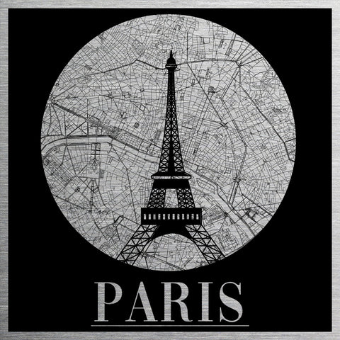 Paris Map Metal Wall Art
