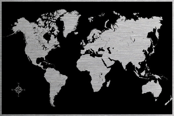 World Map Tapestry Wall Hanging – 40" X 30" Black And White, Polyester Blend, Modern Decor