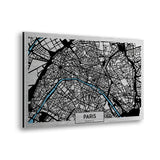 Paris Aerial Map Metal Wall Art