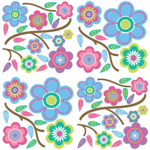 Cutsie Blooms Wall Art Sticker Kit