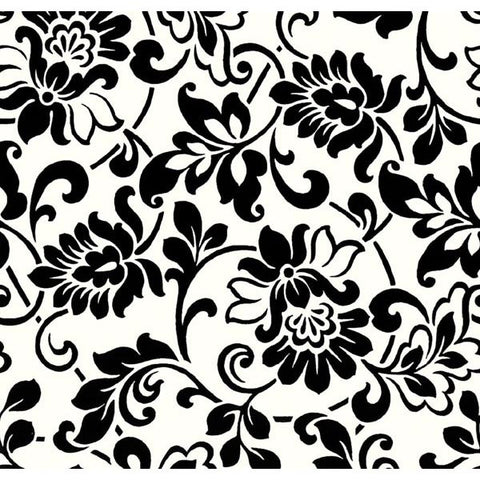 Black and White Damask Peel And Stick Liner