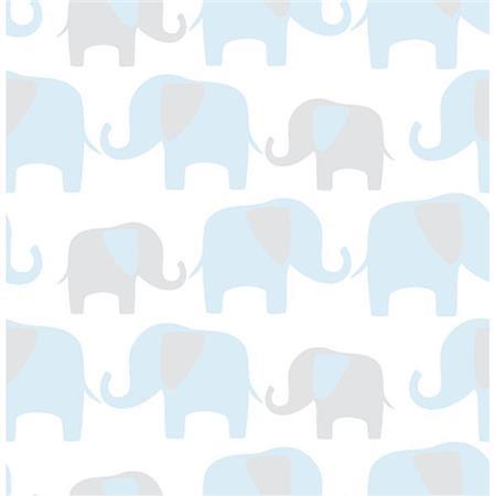 Blue Elephant Parade Peel And Stick Wallpaper