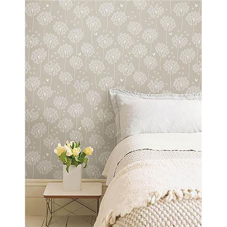 Dandelion Taupe Peel And Stick Wallpaper