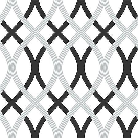 Black and Silver Lattice Peel And Stick Wallpaper