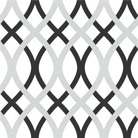 Black and Silver Lattice Peel And Stick Wallpaper