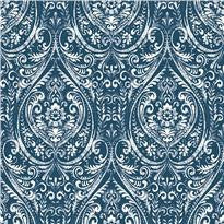 Bohemian Damask Indigo Peel and Stick Wallpaper 