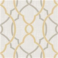 Sausalito Taupe/Yellow Peel and Stick Wallpaper