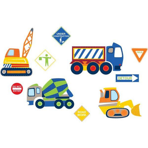 Construction Zone Wall Art Sticker Kit