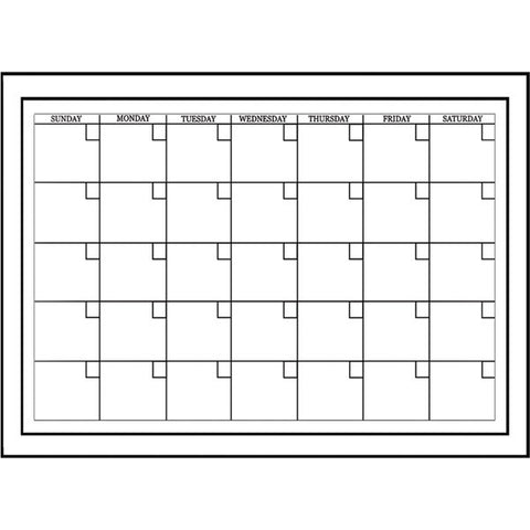 White Board Monthly Calendar Decal
