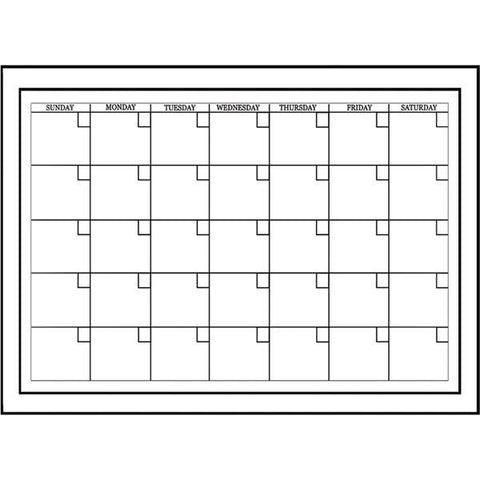 White Board Monthly Calendar Decal