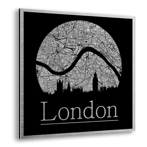 London Map Metal Wall Art