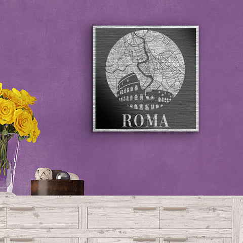 Roma Map Metal Wall Art