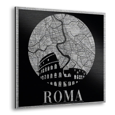 Roma Map Metal Wall Art