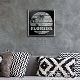 Miami Beach Florida Map Metal Wall Art