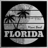 Miami Beach Florida Map Metal Wall Art