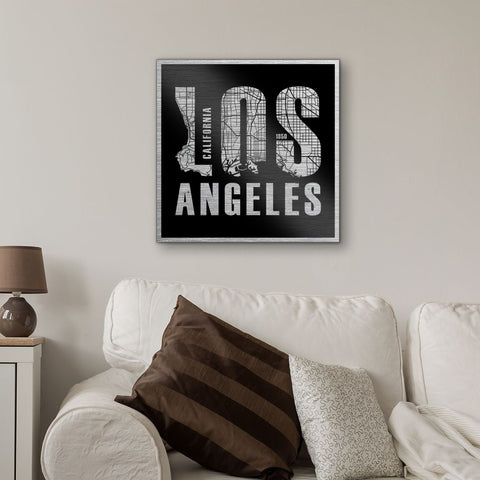 Los Angeles Letter Map Metal Wall Art