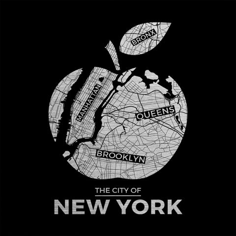 Large Big Apple Map Metal Wall Art