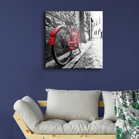 Red Bicycle Metal Wall Art