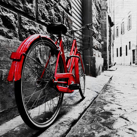 Red Bicycle Metal Wall Art