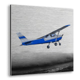 Blue Airplane Metal Wall Art
