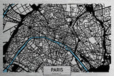 Paris Aerial Map Metal Wall Art