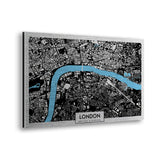 London Aerial Map Metal Wall Art