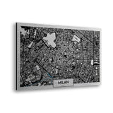 Milan Aerial Map Metal Wall Art