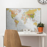 Political World Map Metal Wall Art