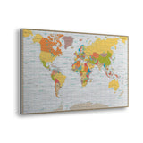 Political World Map Metal Wall Art