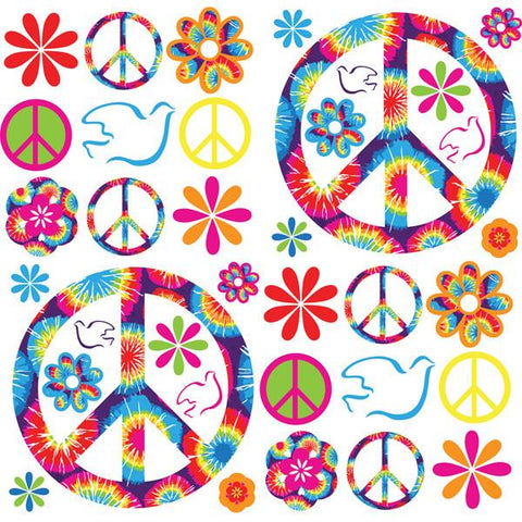 Tie-Dye Peace Wall Art Sticker Kit