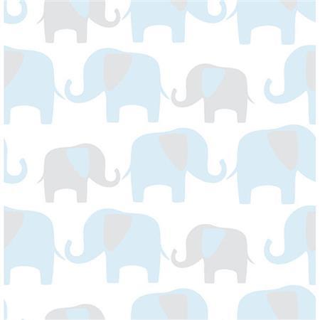 Blue Elephant Parade Peel And Stick Wallpaper