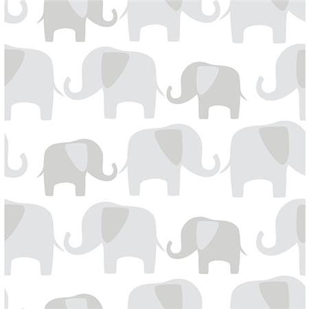 Gray Elephant Parade Peel And Stick Wallpaper