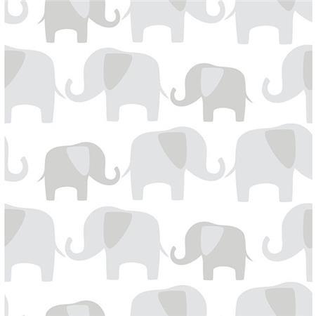 Gray Elephant Parade Peel And Stick Wallpaper