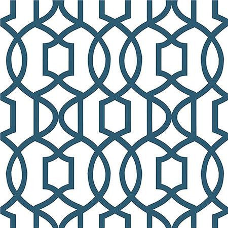 Navy Grand Trellis Peel And Stick Wallpaper