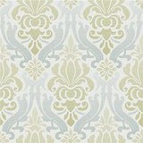 Blue and Green Nouveau Damask Peel And Stick Wallpaper