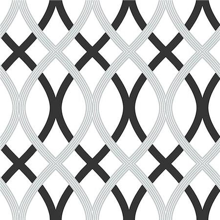 Black and Silver Lattice Peel And Stick Wallpaper