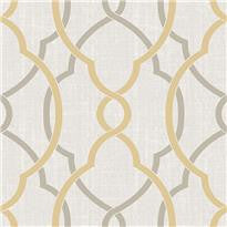 Sausalito Taupe/Yellow Peel and Stick Wallpaper