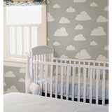 Clouds - Grey Peel and Stick Wallpaper