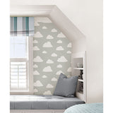 Clouds - Grey Peel and Stick Wallpaper