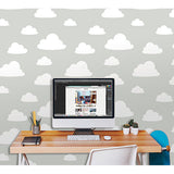 Clouds - Grey Peel and Stick Wallpaper