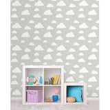Clouds - Grey Peel and Stick Wallpaper