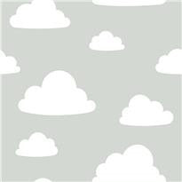 Clouds - Grey Peel and Stick Wallpaper 