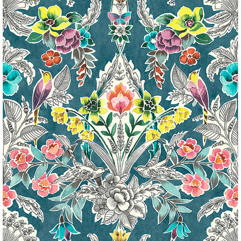 Summer Love – Teal Peel and Stick Wallpaper
