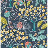 Groovy Garden – Navy Peel and Stick Wallpaper