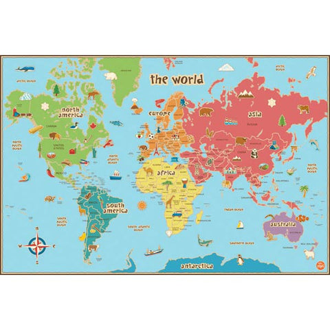 Kids World Dry Erase Map