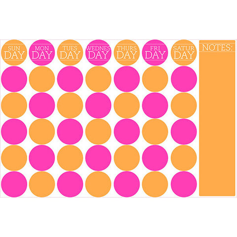 Dry Erase Monthly Calendar/Message Board Combo - Bubblegum
