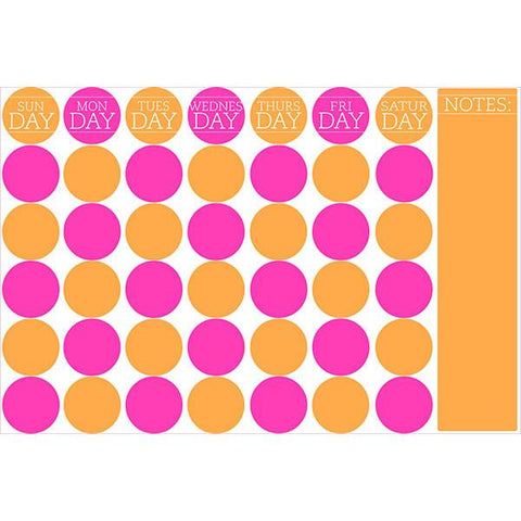 Dry Erase Monthly Calendar/Message Board Combo - Bubblegum