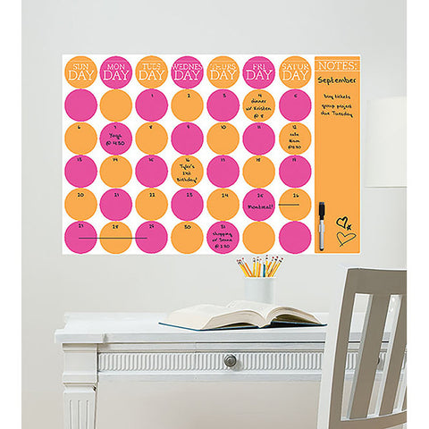 Dry Erase Monthly Calendar/Message Board Combo - Bubblegum