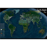 Earth at Night World Map - Glow in the Dark
