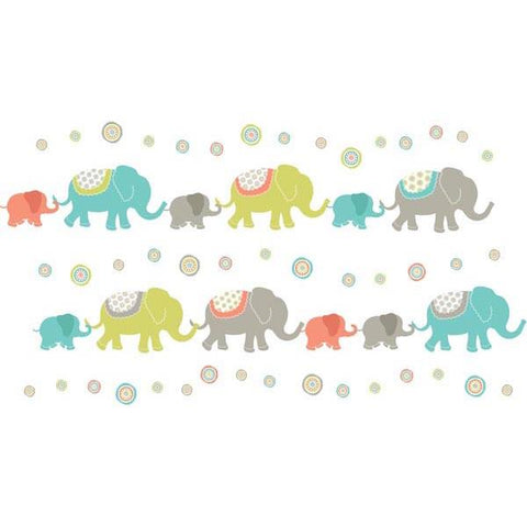 Tag Along Elephants Wall Art Sticker Kit